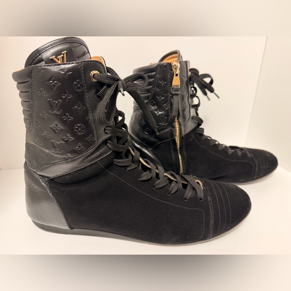 Authentic Louis Vuitton Beverly Hills Sneaker Boot Black Empreinte Size 40 - Picture 6 of 16